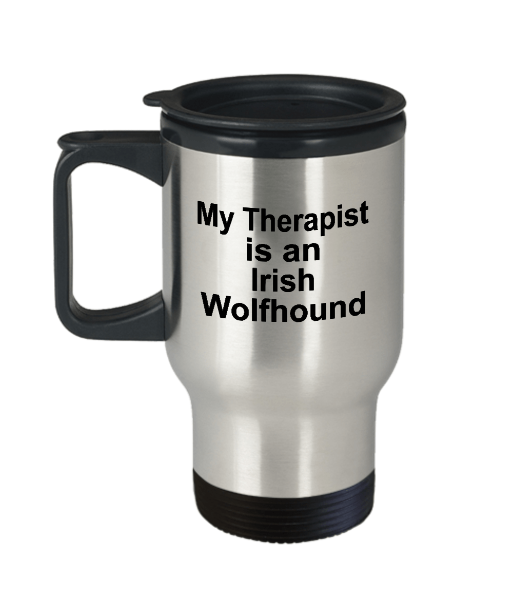 Irish Wolfhound Dog Owner Lover Funny Gift Therapist Stainless Steel Insulated Travel Coffee Mug