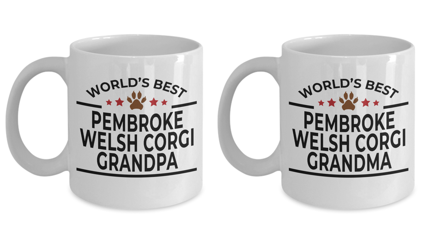 Pembroke Welsh Corgi Dog Grandpa and Grandma Coffee Mugs - Set of 2 - His and Hers