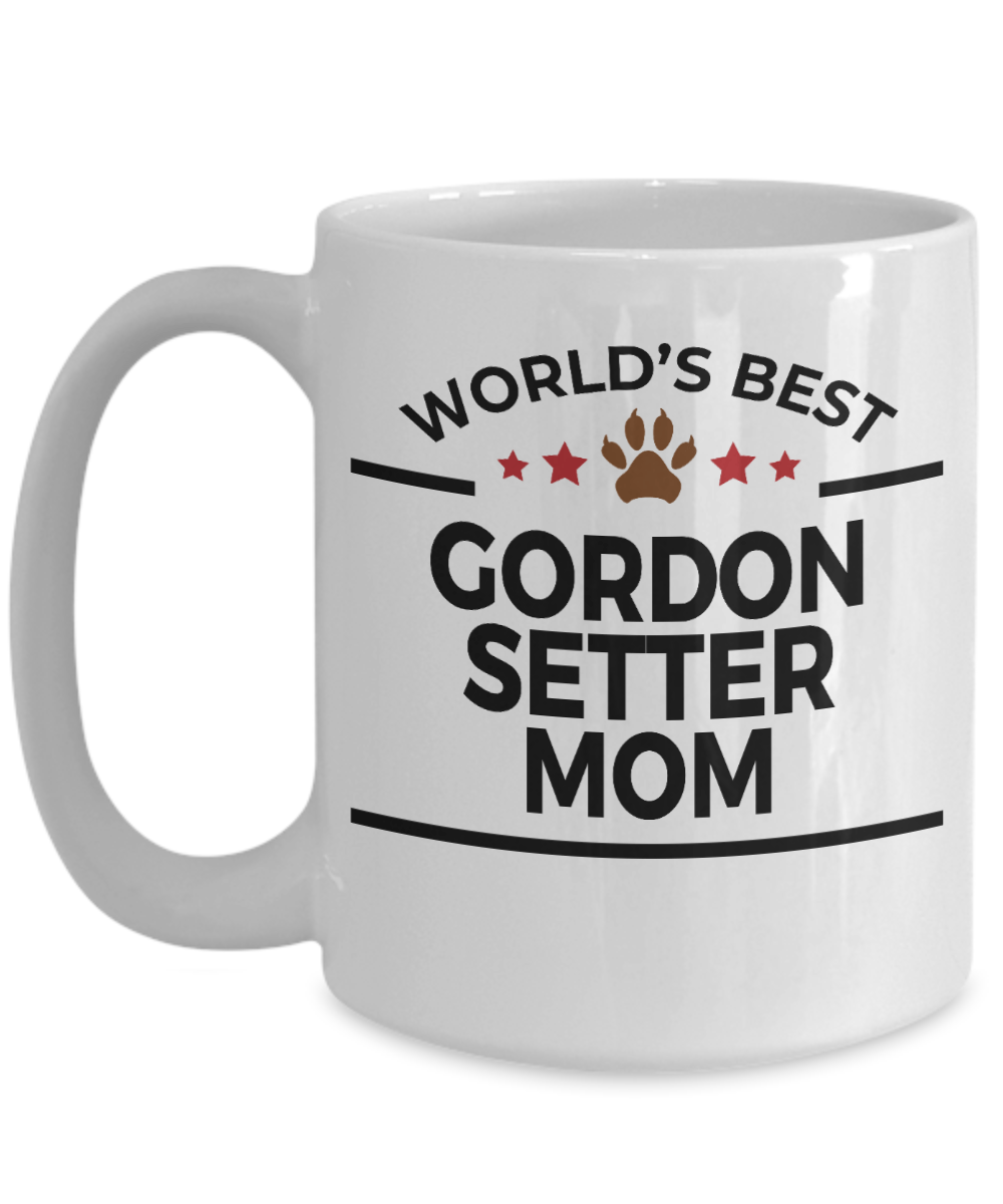 Gordon Setter Dog Lover Gift World's Best Mom Birthday Mother's Day White Ceramic Coffee Mug