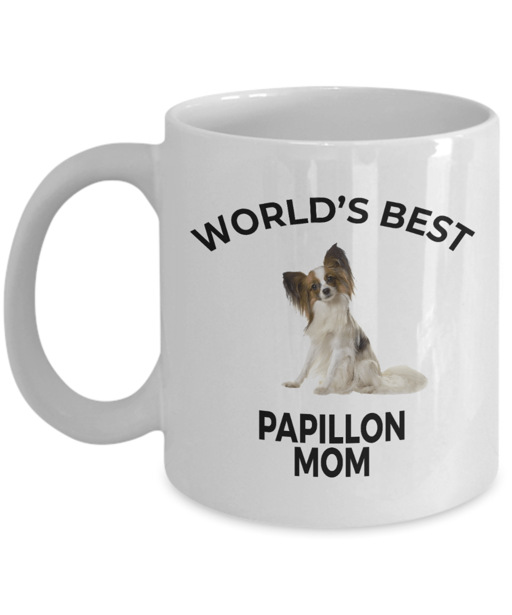 Papillon Dog Lover Gift World's Best Mom Birthday Mother's Day Present White Ceramic Coffee Mug