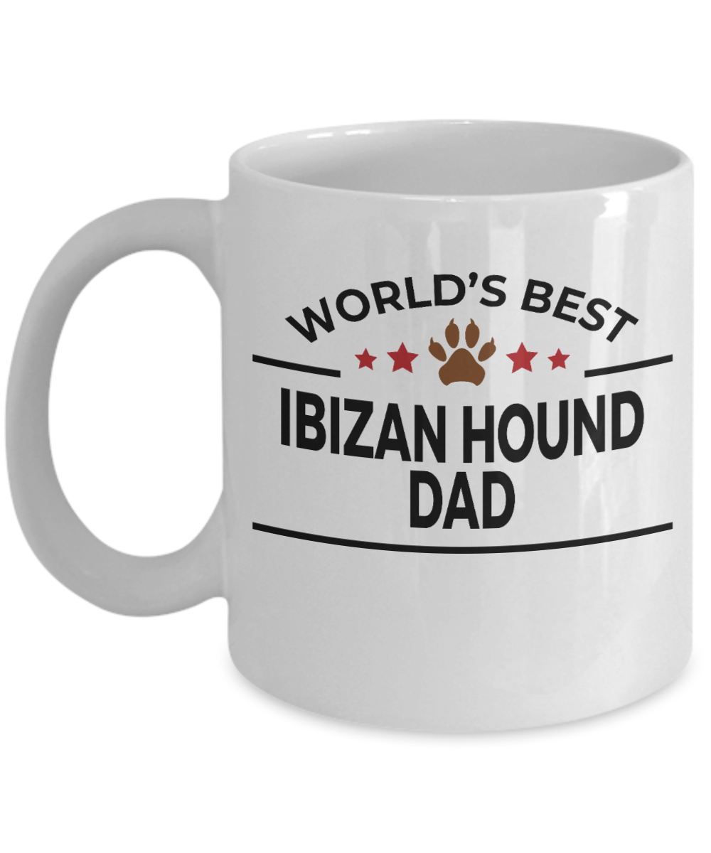 Ibizan Hound Dog Lover Gift World's Best Dad Birthday Father's Day White Ceramic Coffee Mug