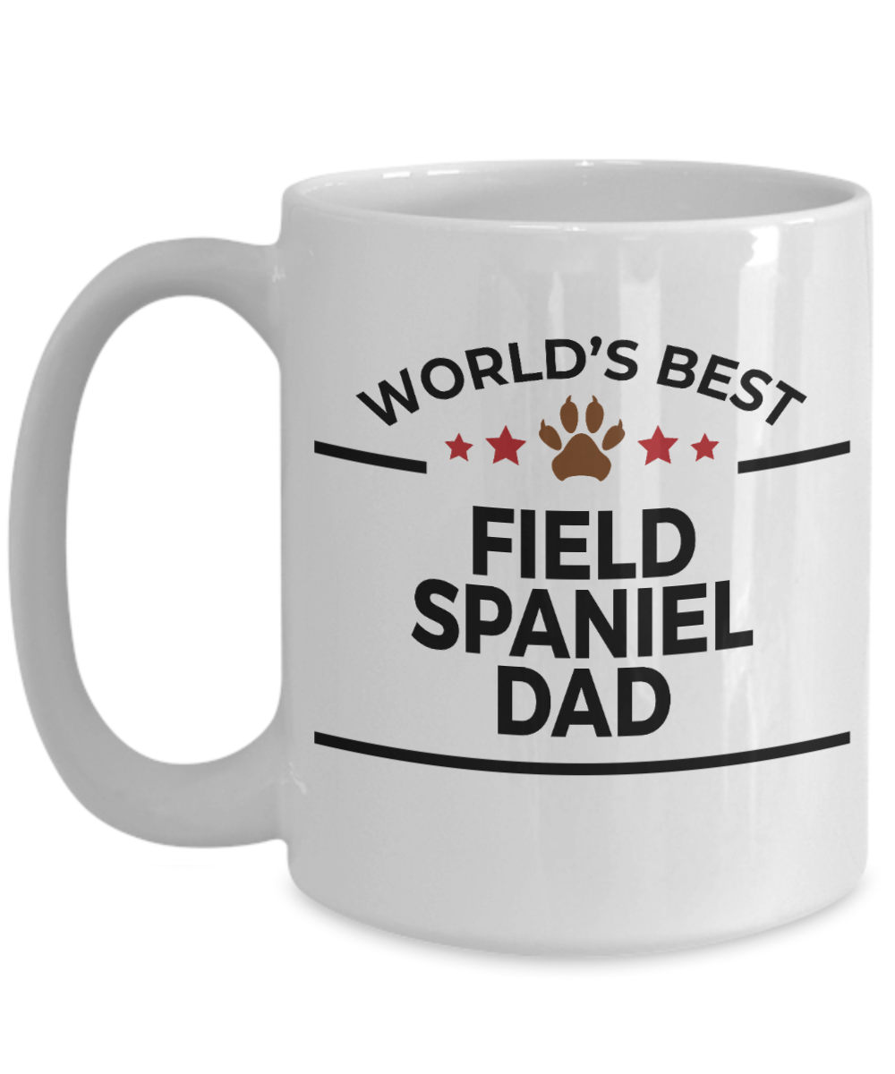 Field Spaniel Dog Lover Gift World's Best Dad Birthday Father's Day White Ceramic Coffee Mug