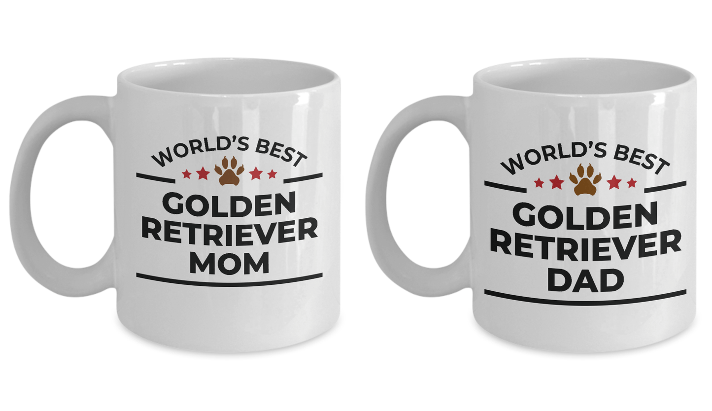Golden Retriever Mom Dad Mugs - Set of 2 His and Hers