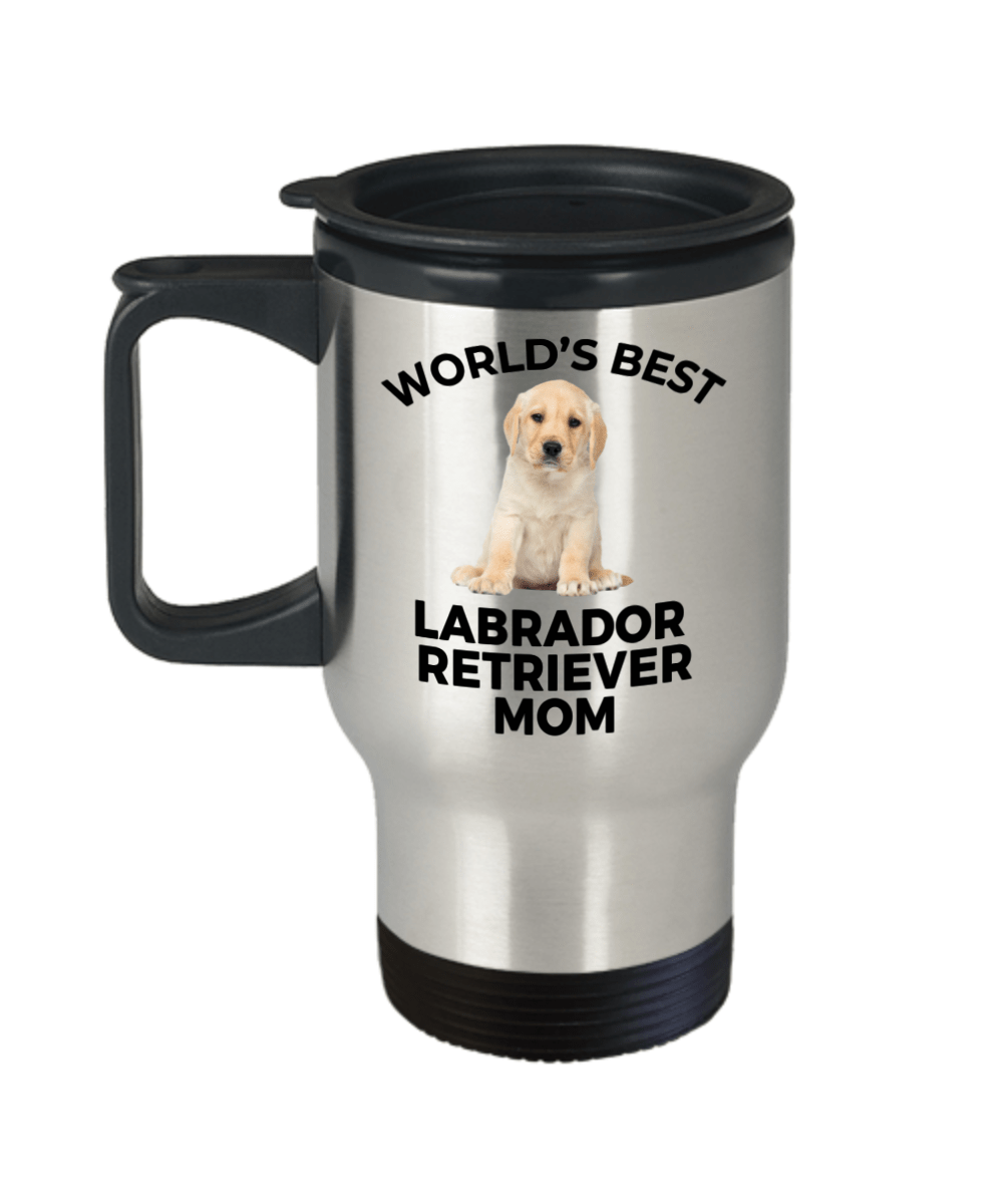 Yellow Labrador Retriever Puppy Dog Mom Travel Coffee Mug