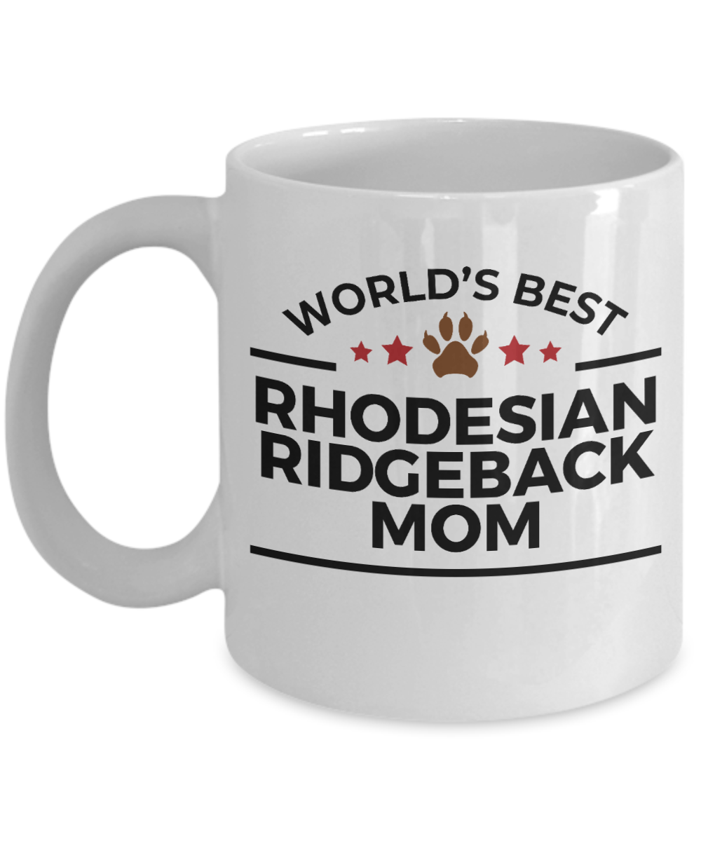 Rhodesian Ridgeback Dog Lover Gift World's Best Mom Birthday Mother's Day White Ceramic Coffee Mug