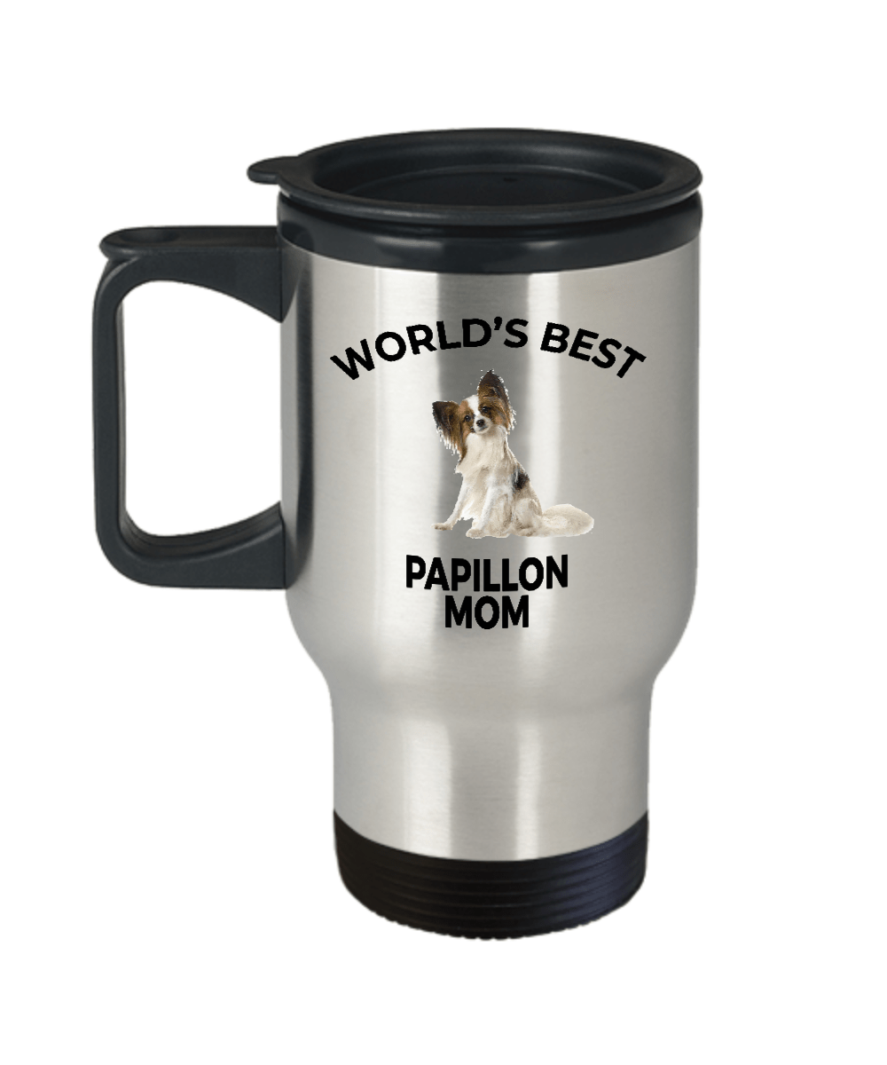 Papillon Puppy Dog Mom Travel Coffee Mug