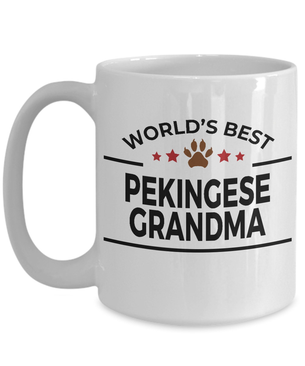 Pekingese Dog Lover Gift World's Best Grandma Birthday Mother's Day White Ceramic Coffee Mug