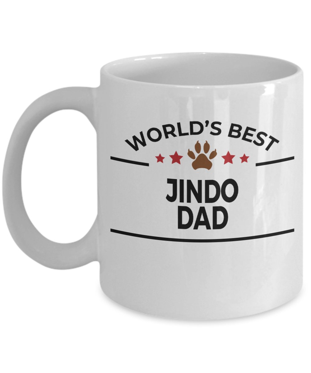 Jindo Dog Lover Gift World's Best Dad Birthday Father's Day White Ceramic Coffee Mug