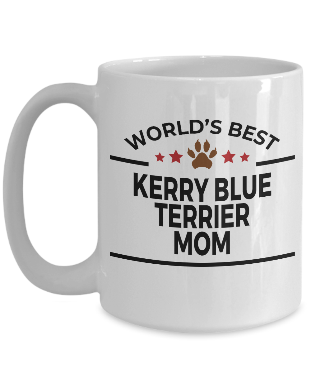 Kerry Blue Terrier Dog Lover Gift World's Best Mom Birthday Mother's Day White Ceramic Coffee Mug