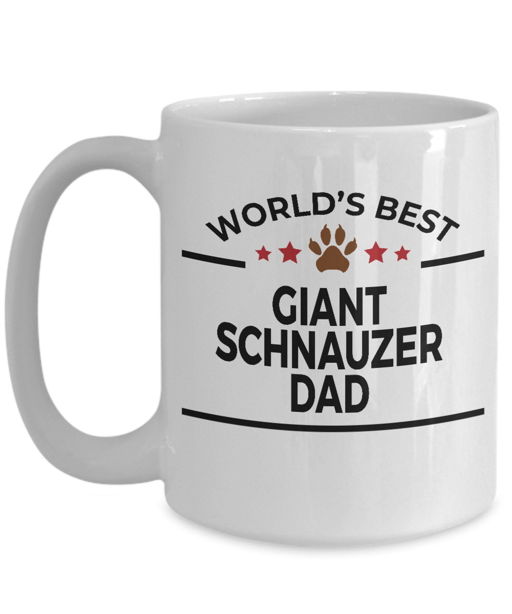 Giant Schnauzer Dog Lover Gift World's Best Dad Birthday Father's Day White Ceramic Coffee Mug