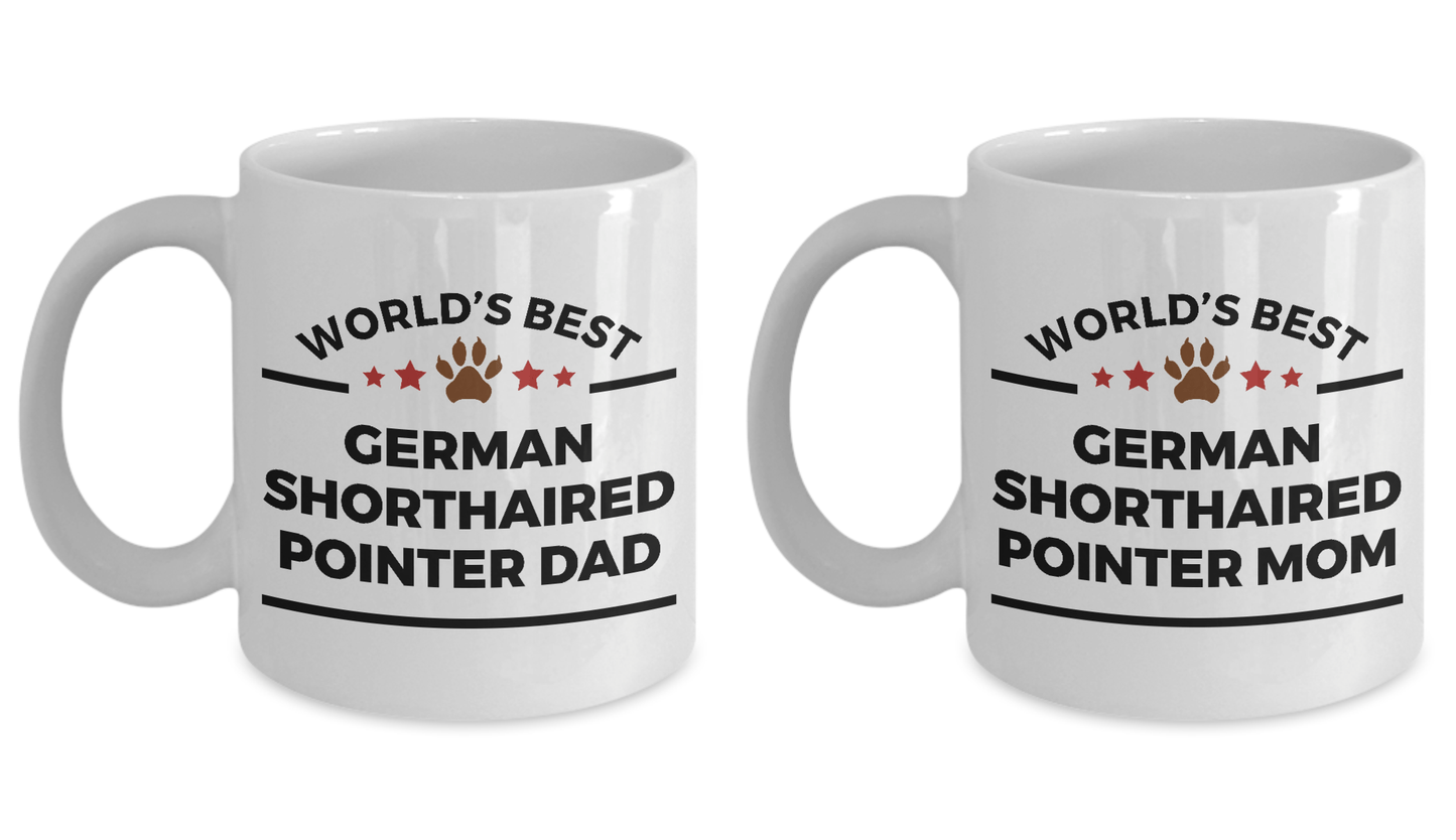German Shorthaired Pointer Dog Dad and Mom Mugs -Set of 2