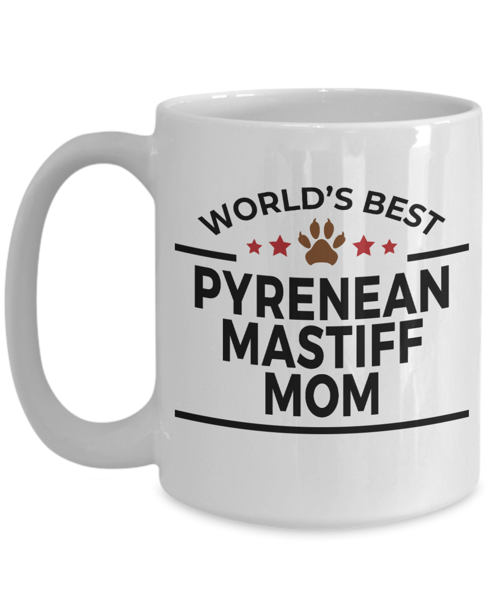 Pyrenean Mastiff Dog Lover Gift World's Best Mom Birthday Mother's Day White Ceramic Coffee Mug