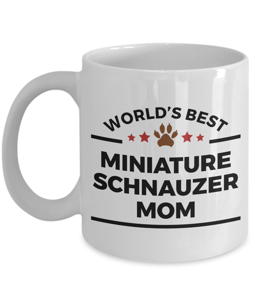 Miniature Schnauzer Ceramic Coffee Mug World's Best Mom Dog Lover Gift