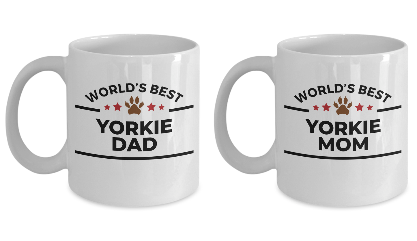 Yorkshire Terrier Dad and Mom Couples Mug - Set of 2 His and Hers