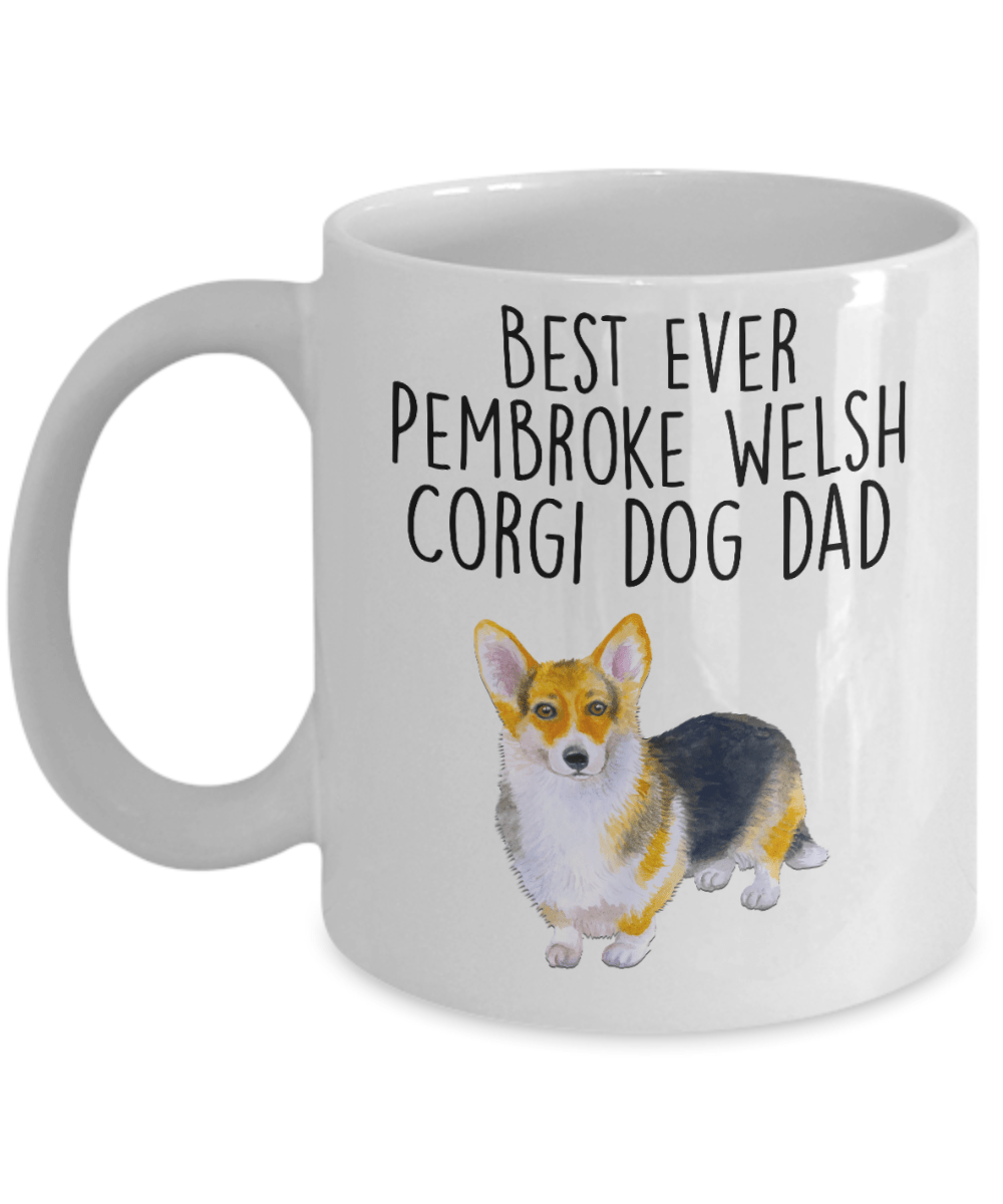 Best Ever Tricolor Pembroke Welsh Corgi Dog Dad Ceramic Coffee Mug