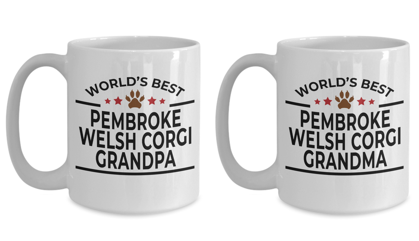 Pembroke Welsh Corgi Dog Grandpa and Grandma Coffee Mugs - Set of 2 - His and Hers