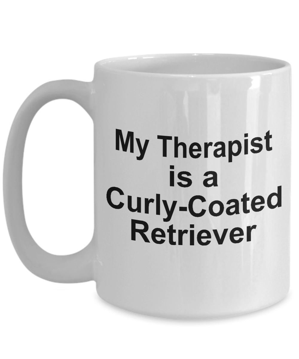 Curly-Coated Retriever Dog Owner Lover Funny Gift Therapist White Ceramic Coffee Mug