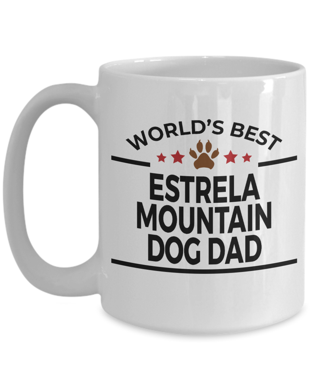 Estrela Mountain Dog Lover Gift World's Best Dad Birthday Father's Day White Ceramic Coffee Mug