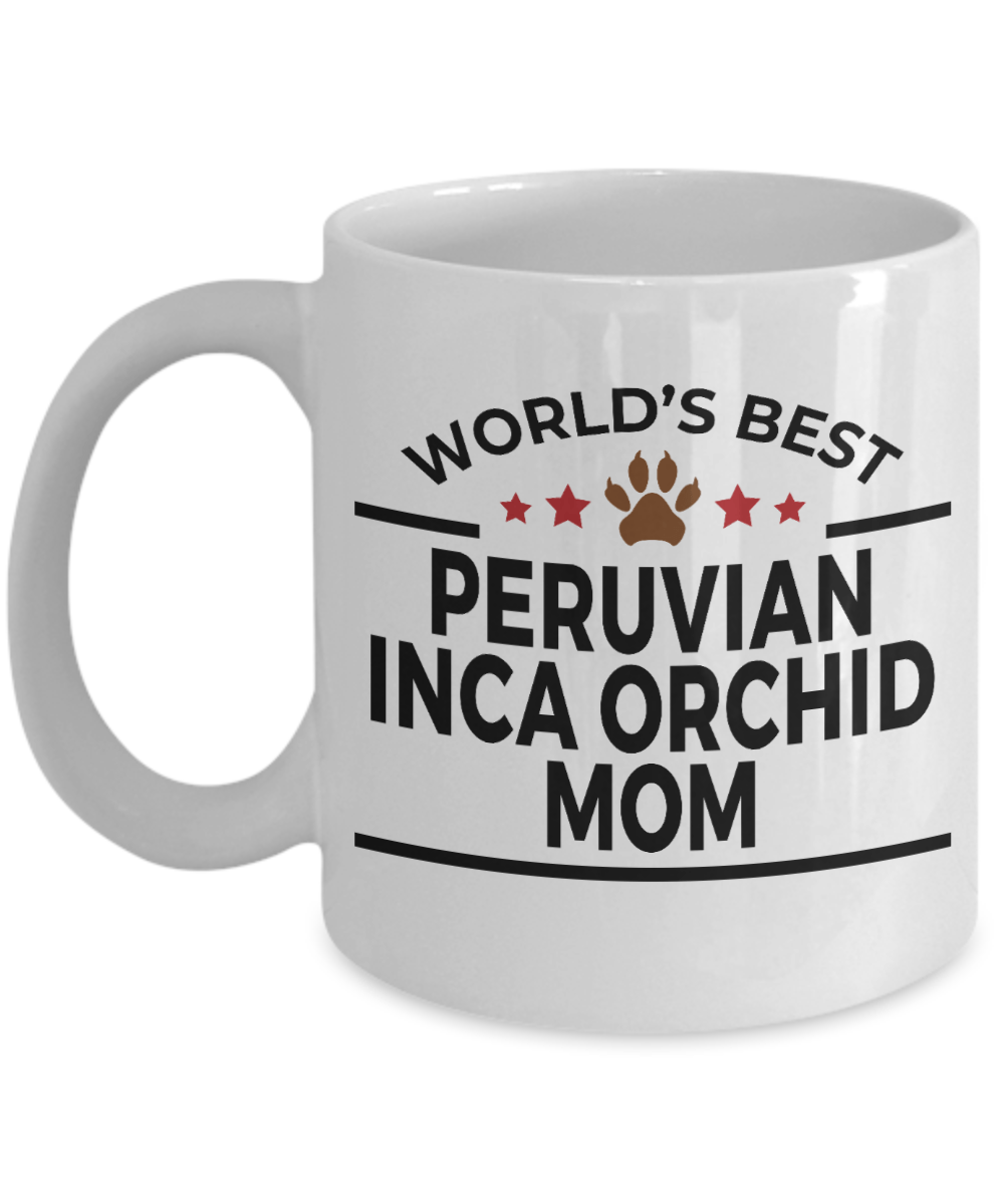 Peruvian Inca Orchid Dog Lover Gift World's Best Mom Birthday Mother's Day White Ceramic Coffee Mug