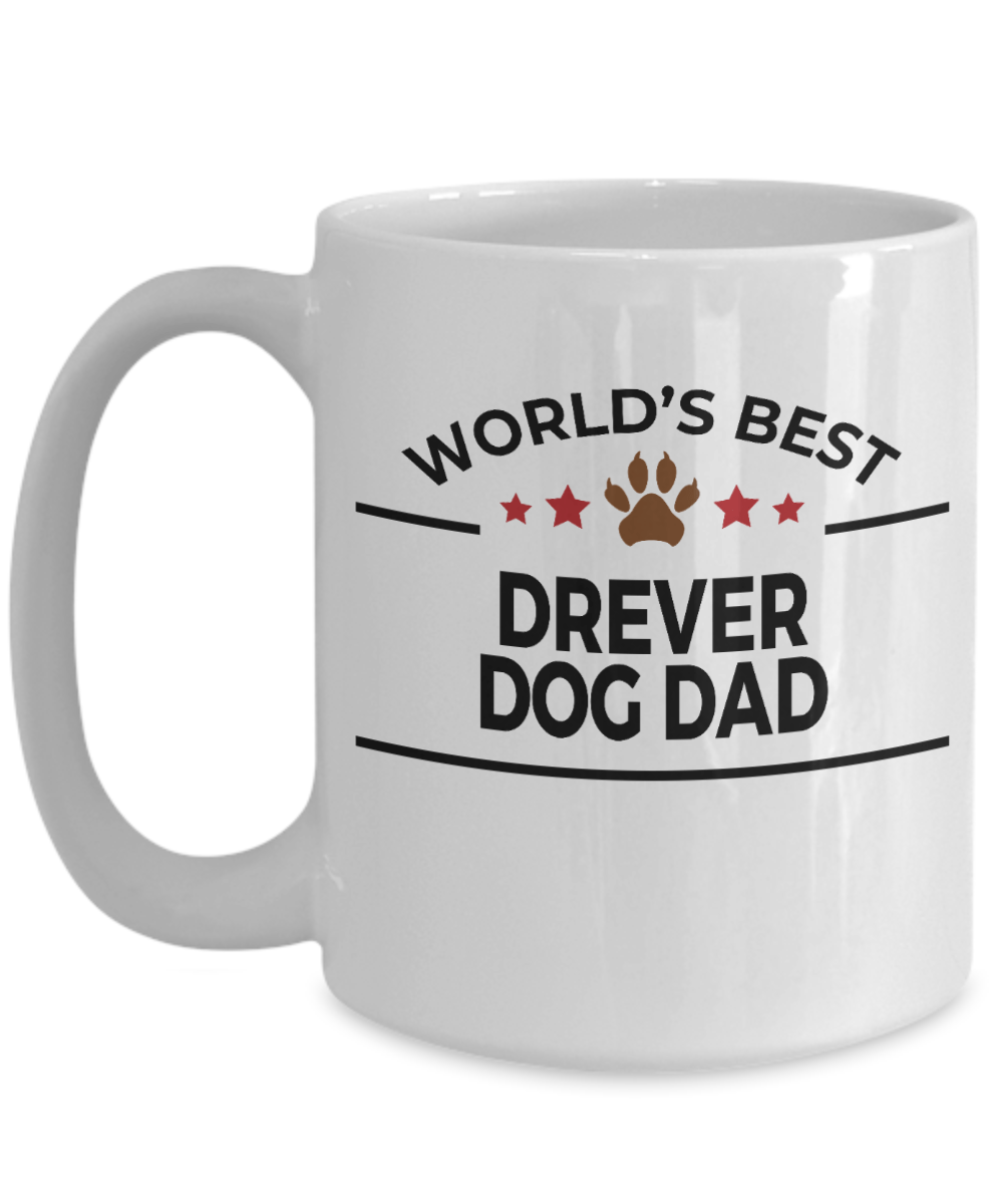 Drever Dog Lover Gift World's Best Dad Birthday Father's Day White Ceramic Coffee Mug