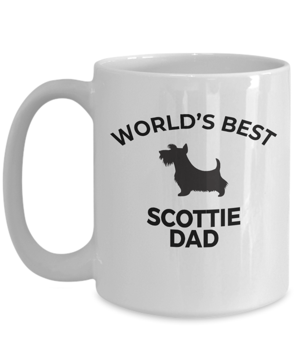 Scottie Dad Mug School Mascot Dog Lover Gift White Ceramic Coffee Cup