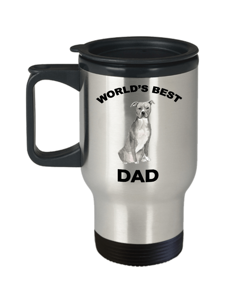 American Staffordshire Terrier Best Dog Dad Travel Mug
