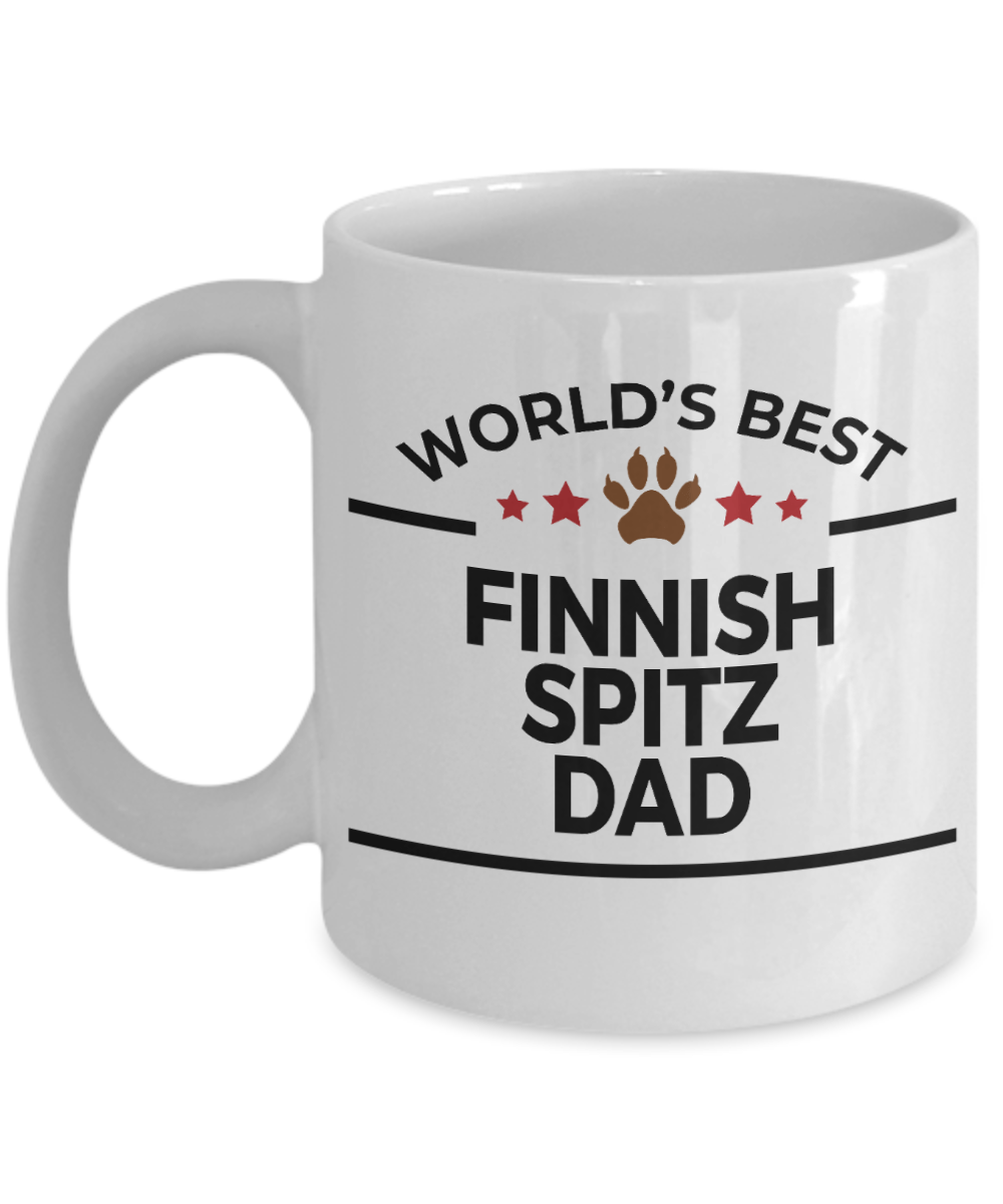 Finnish Spitz Dog Lover Gift World's Best Dad Birthday Father's Day White Ceramic Coffee Mug