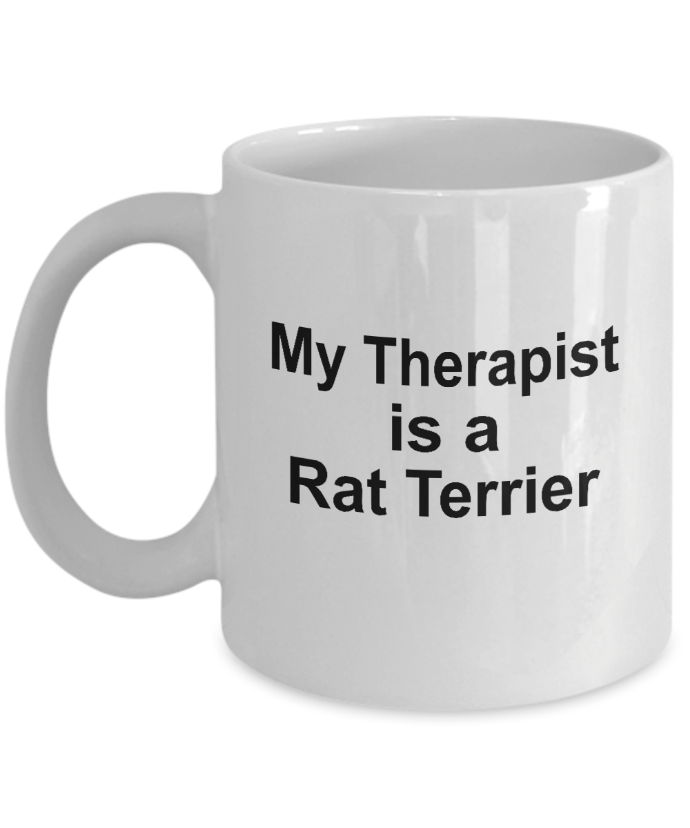 Rat Terrier Dog Owner Lover Funny Gift Therapist White Ceramic Coffee Mug