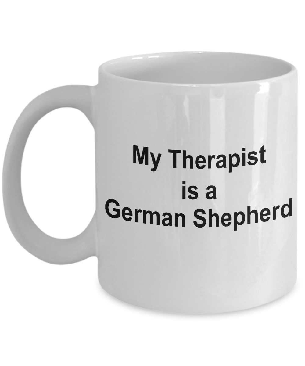 German Shepherd Dog Lover Gift Funny Therapist White Ceramic Coffee Mug