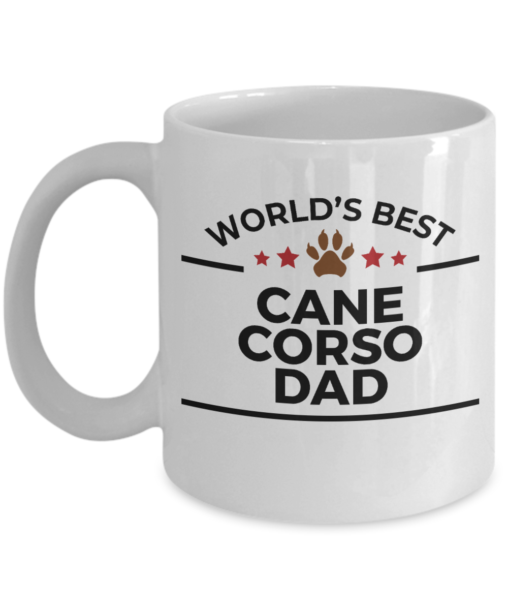 Cane Corso Dog Lover Gift World's Best Dad Birthday Father's Day White Ceramic Coffee Mug