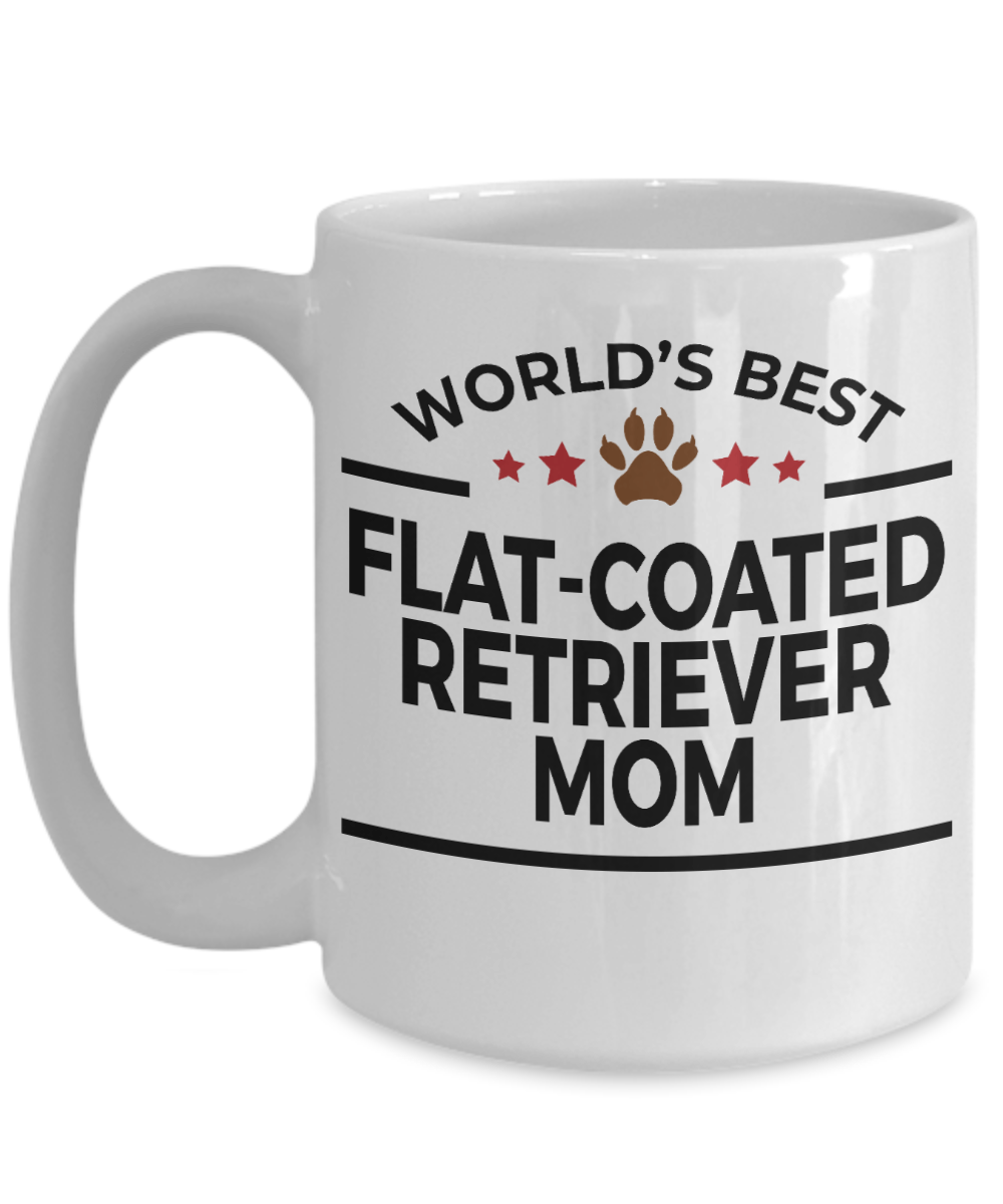 Flat-Coated Retriever Dog Lover Gift World's Best Mom Birthday Mother's Day White Ceramic Coffee Mug