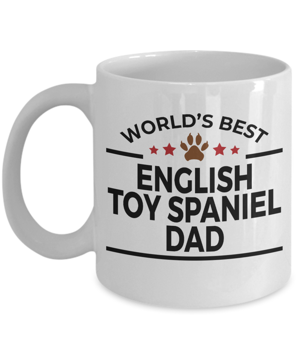 English Toy Spaniel Dog Lover Gift World's Best Dad Birthday Father's Day White Ceramic Coffee Mug