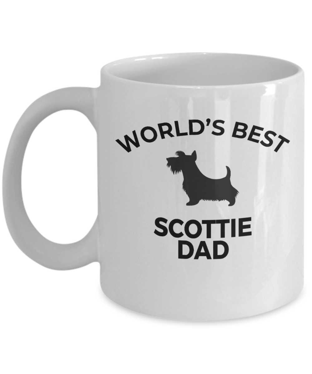 Scottie Dad Mug School Mascot Dog Lover Gift White Ceramic Coffee Cup