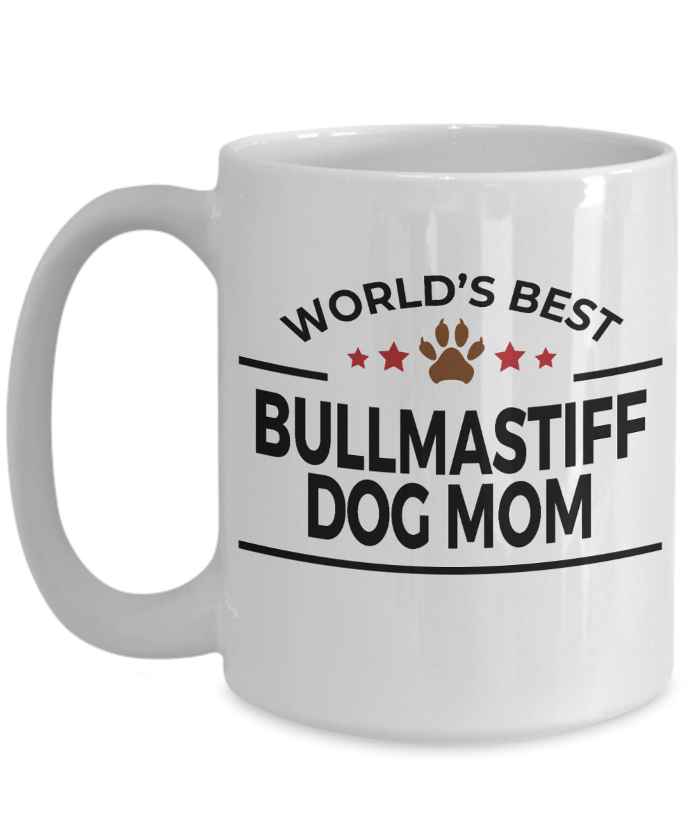 Bullmastiff Dog Lover Gift World's Best Mom Birthday Mother's Day White Ceramic Coffee Mug