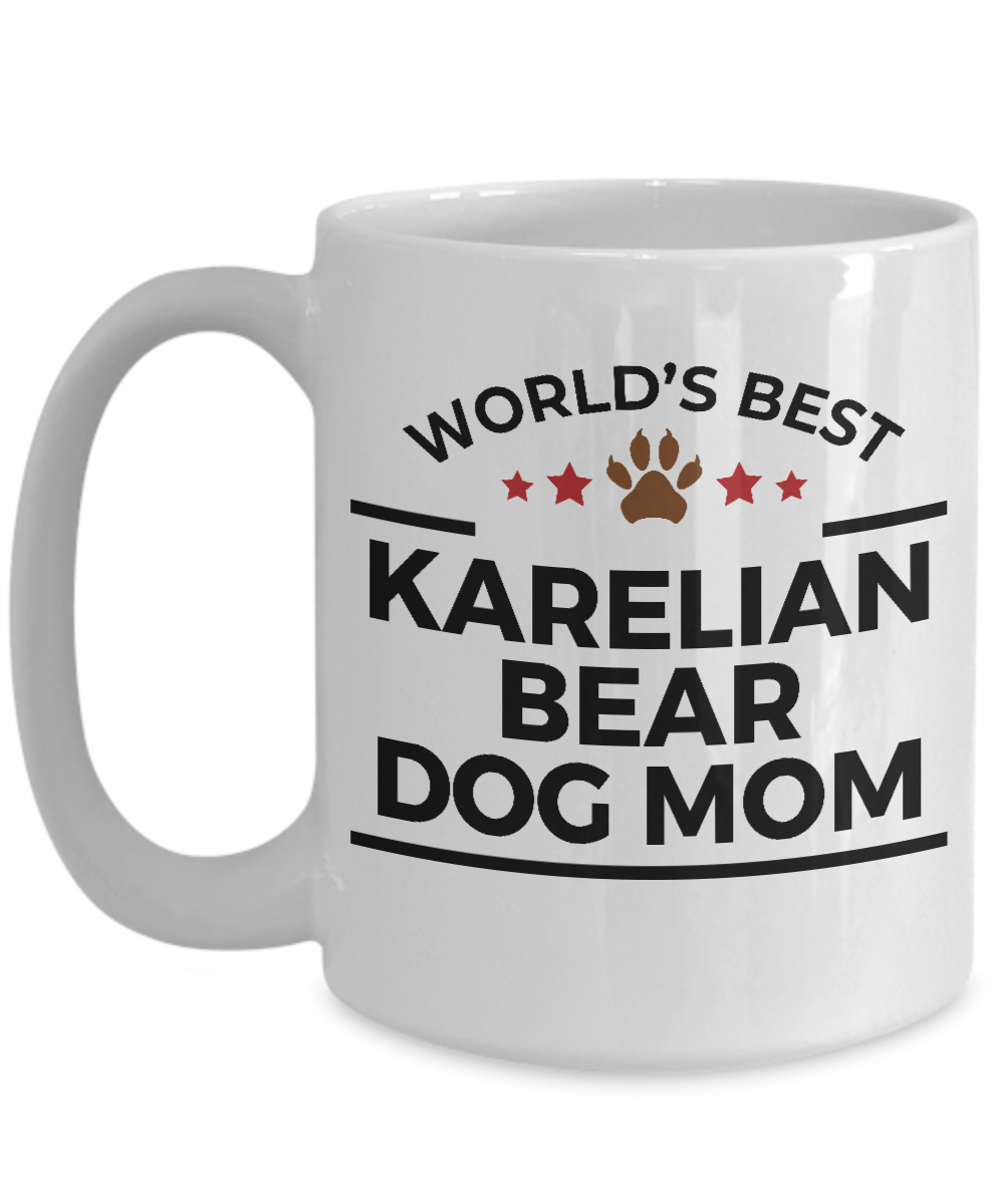 Karelian Bear Dog Lover Gift World's Best Mom Birthday Mother's Day White Ceramic Coffee Mug