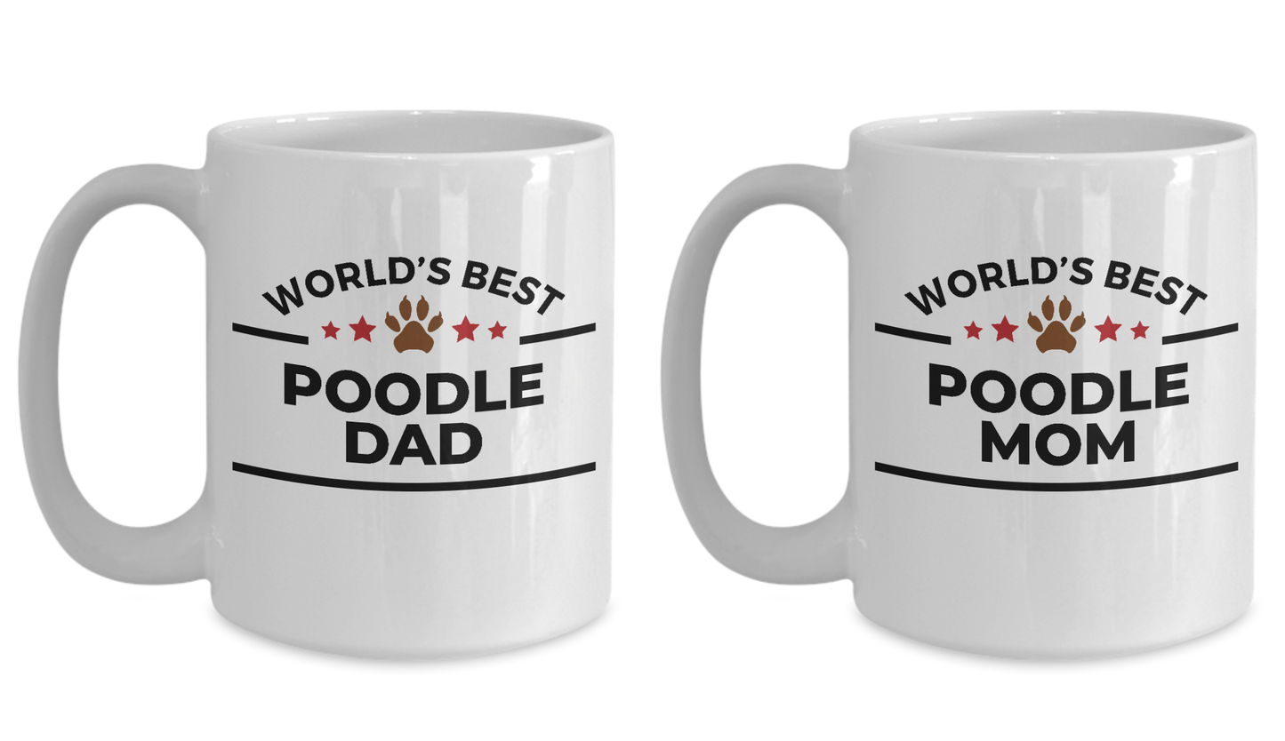 Poodle Dad and Mom Couple Mug - Set of 2 His and Hers