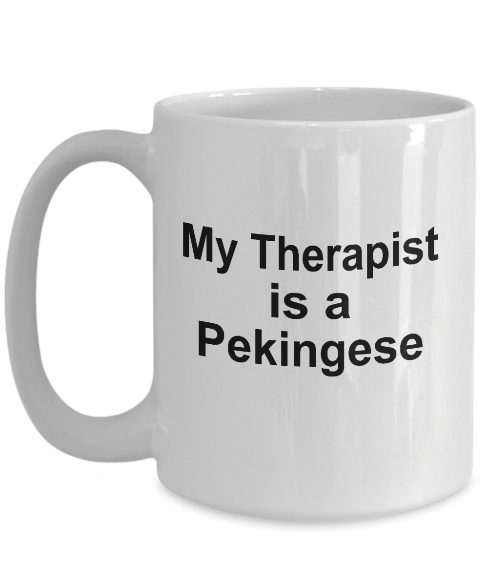 Pekingese Dog Owner Lover Funny Gift Therapist White Ceramic Coffee Mug