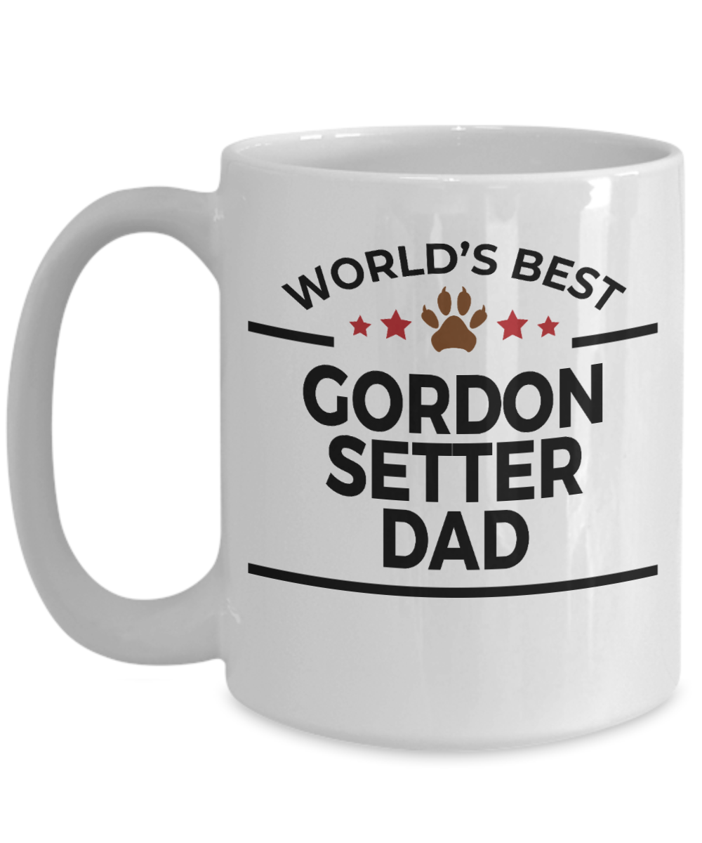 Gordon Setter Dog Lover Gift World's Best Dad Birthday Father's Day White Ceramic Coffee Mug