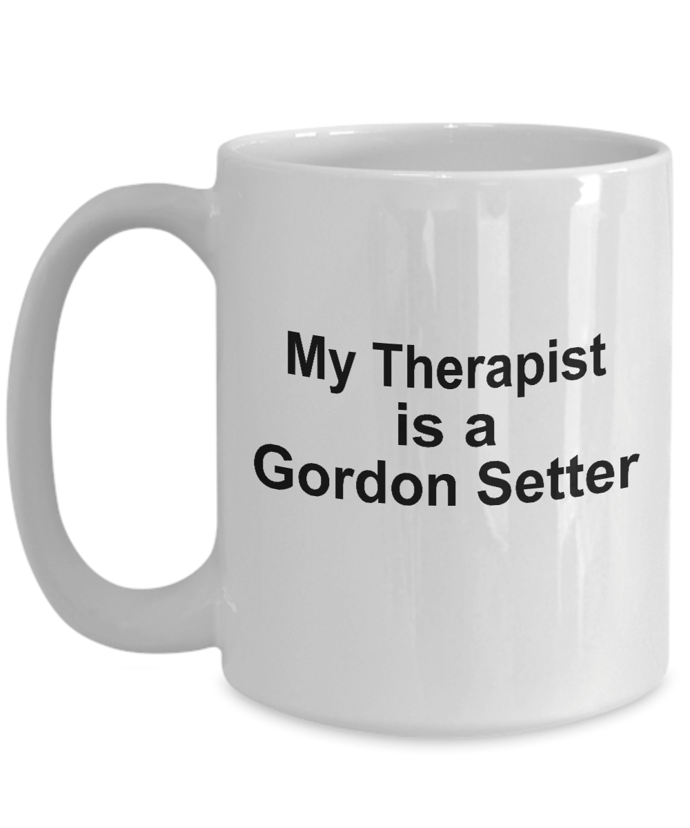 Gordon Setter Dog Owner Lover Funny Gift Therapist White Ceramic Coffee Mug