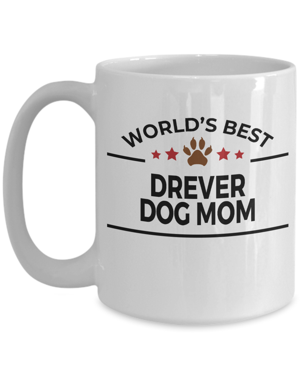 Drever Dog Lover Gift World's Best Mom Birthday Mother's Day White Ceramic Coffee Mug