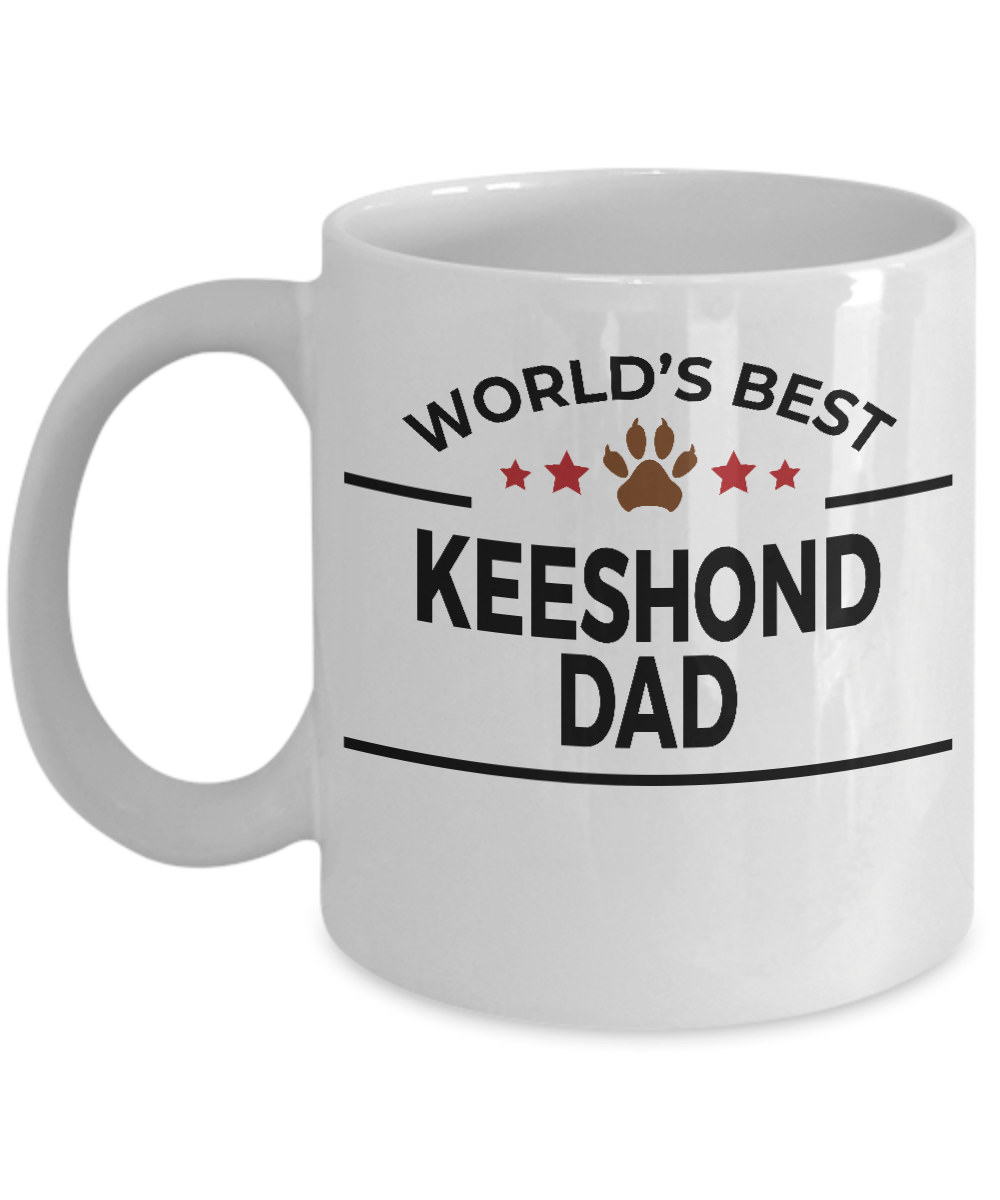 Keeshond Dog Lover Gift World's Best Dad Birthday Father's Day White Ceramic Coffee Mug