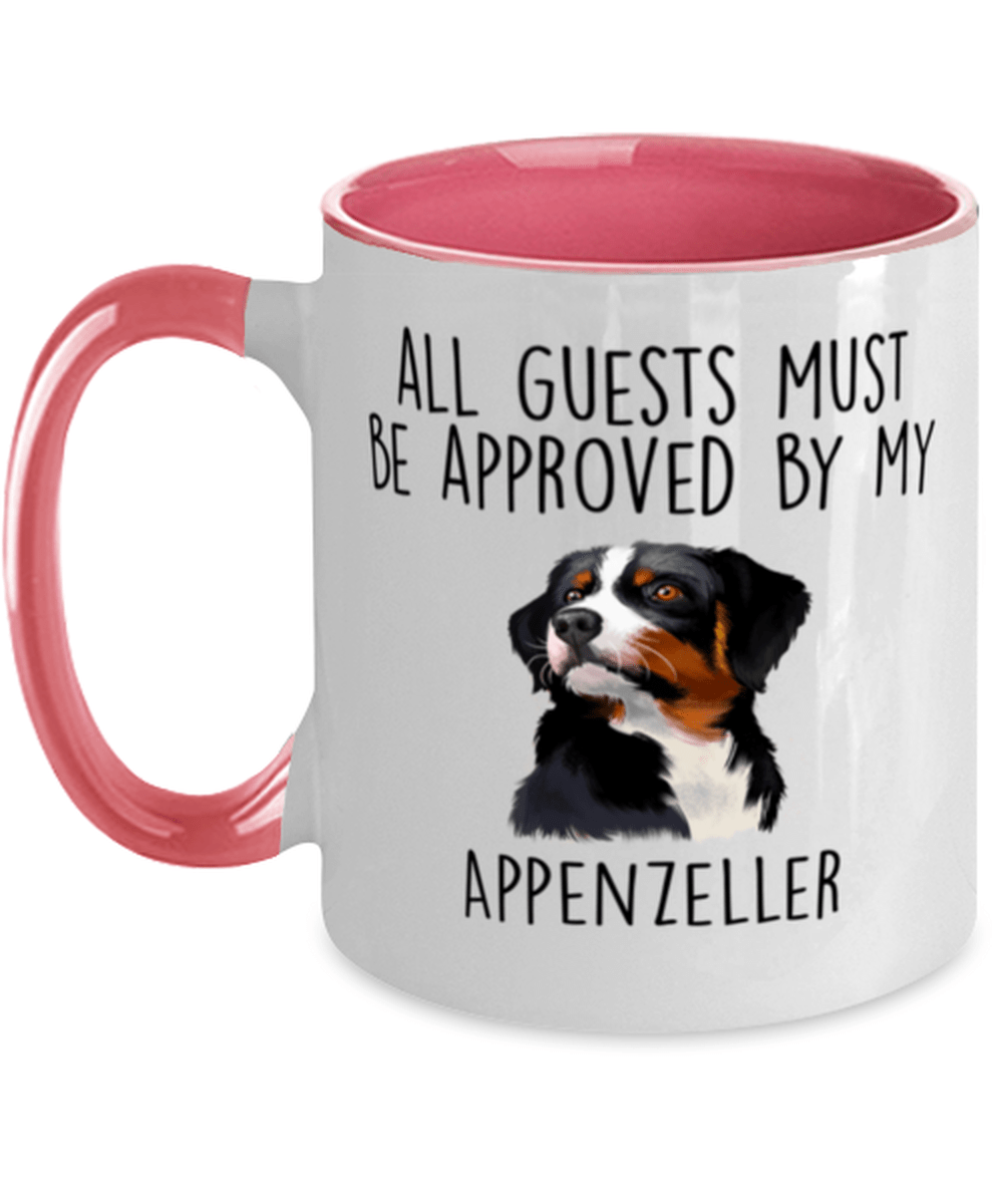 Funny Appenzeller Sennenhund -Guests must be approved Two Tone Pink and White Coffee Mug