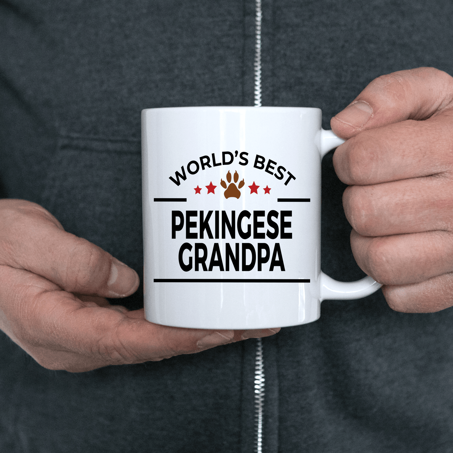 Pekingese Dog Lover Gift World's Best Grandpa Birthday Father's Day White Ceramic Coffee Mug