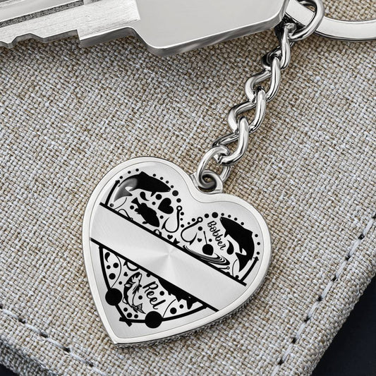 Fisherman Personalized Heart Shaped Engraved Keychain