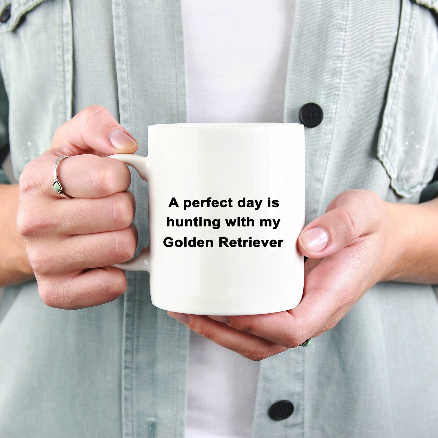Golden Retriever Hunting Dog Lover Perfect Day Gift White Ceramic Coffee Mug