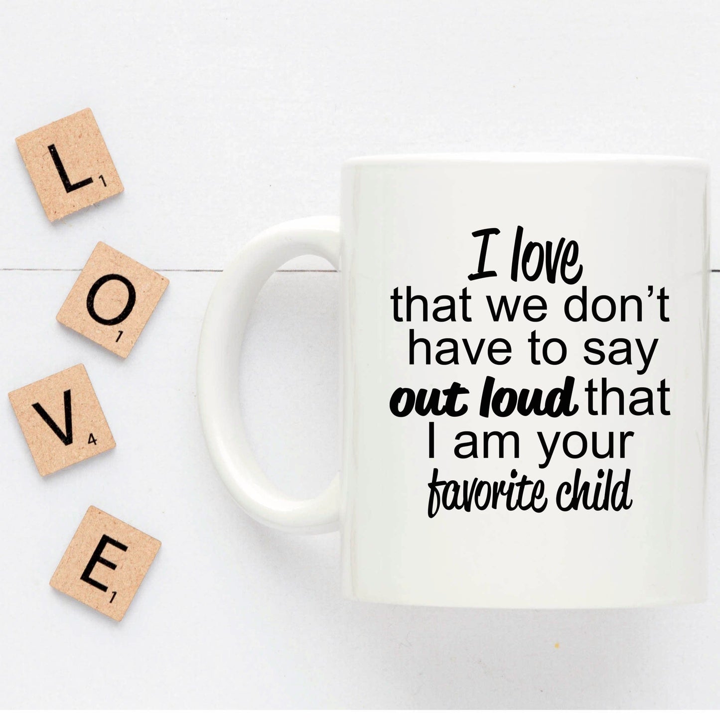 Favorite Child to Mother or Father Mug - Perfect Gift for Mother's Day or Father's Day