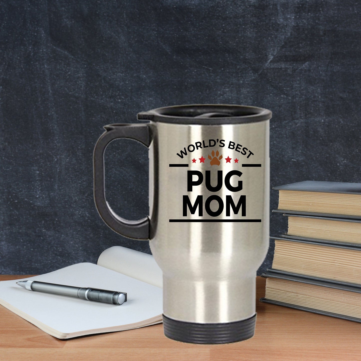 Pug Dog Mom Travel Coffee Mug