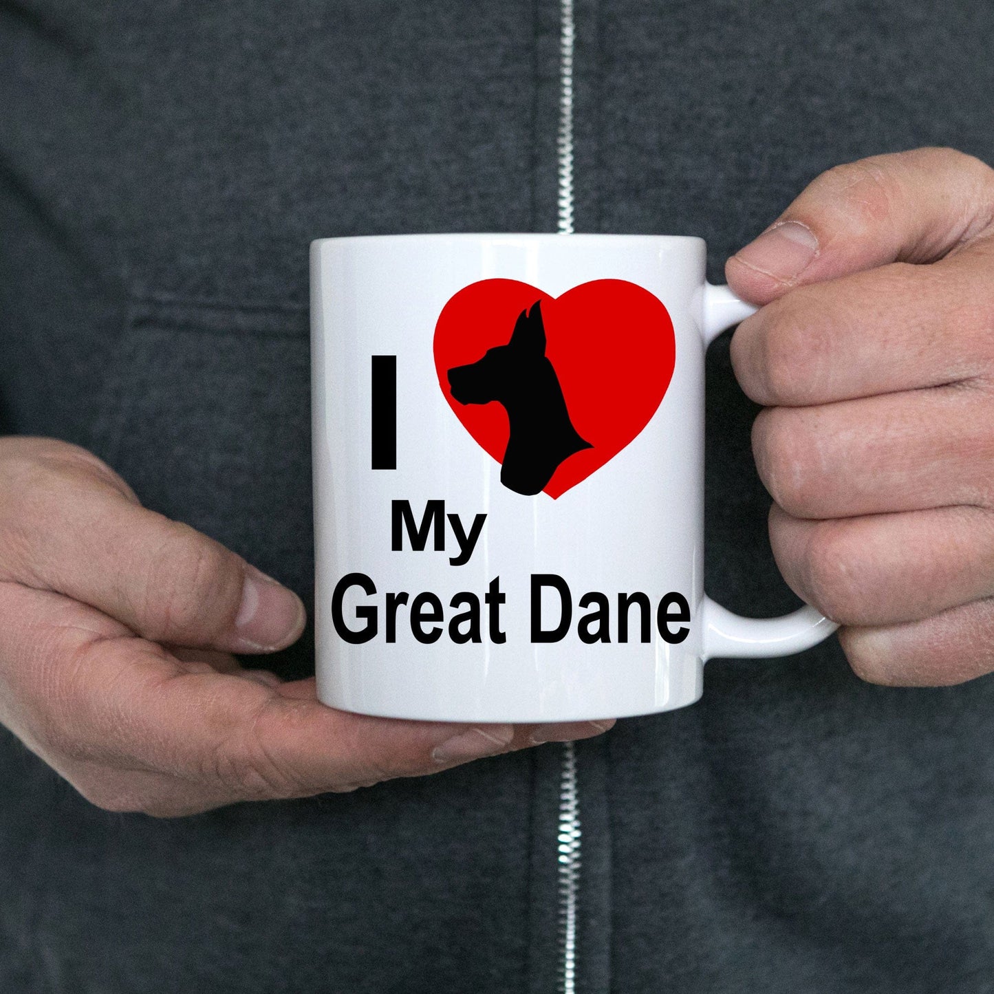 Love my Great Dane Dog White Ceramic Coffee Mug