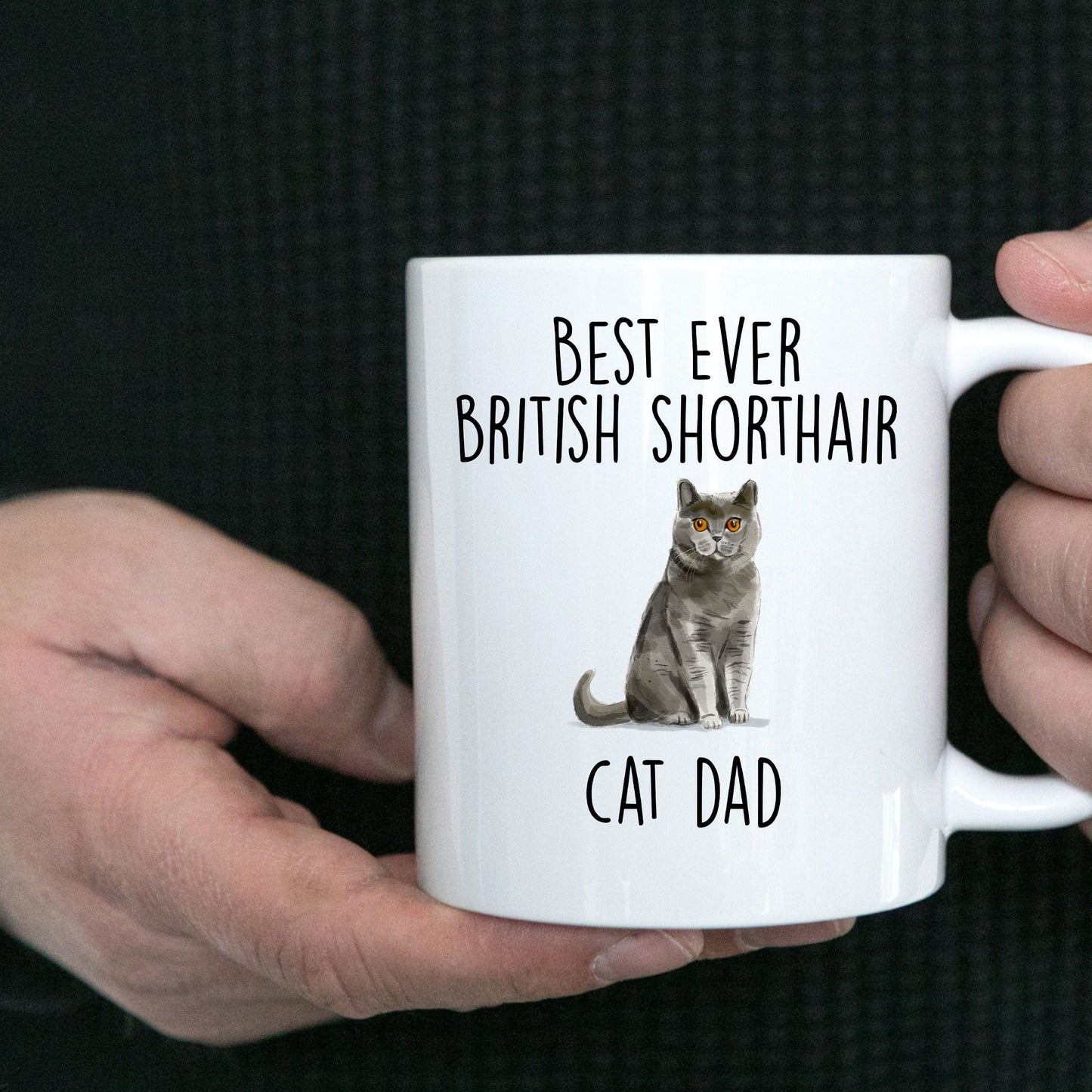 British Shorthair Cat Dad Ceramic Coffee Mug