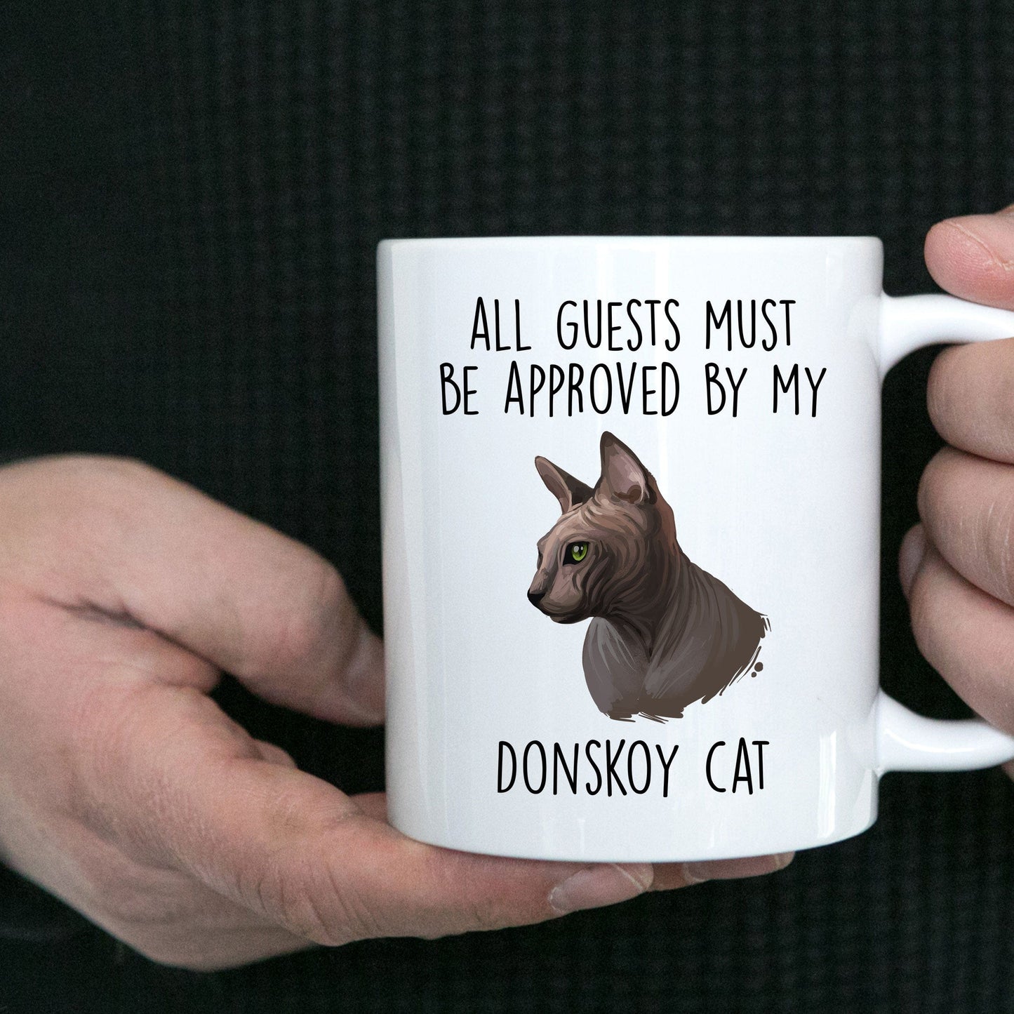 Donskoy Cat Funny Coffee Mug - All Guests Must Be Approved